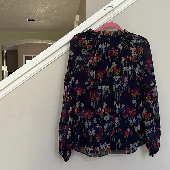 Lauren Ralph Lauren Floral Crinkle Georgette Blouse - Picture 8 of 14